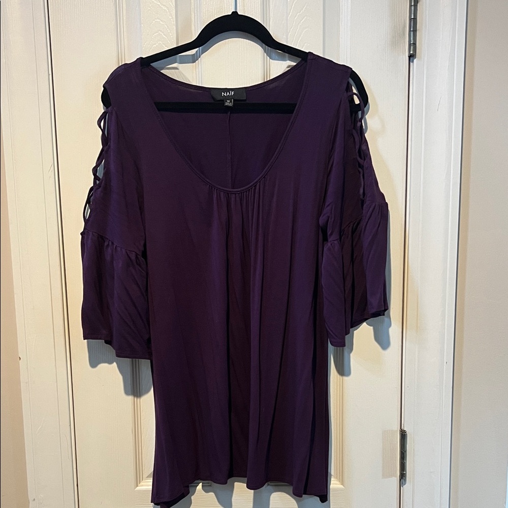 NAIF Deep Purple Cold Shoulder Blouse